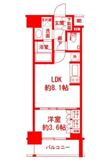 デュオステージ横浜中央【3階】の間取り