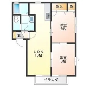 サンハイツ紫陽花館【1階】の間取り