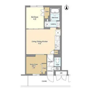 ラクラス中野南台【1階】の間取り