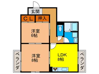 メゾンド-ルセントラル【1階】の間取り