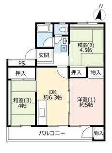 UR洋光台西【2階】の間取り
