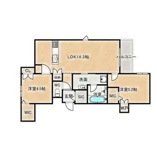 内代レジデンスノース【2階】の間取り