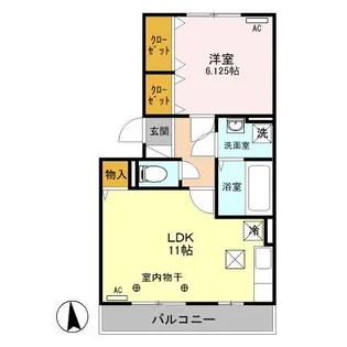レーブ中泉【1階】の間取り