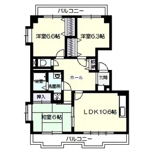 アクアレール【3階】の間取り
