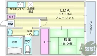 舛沢ハイツ【3階】の間取り