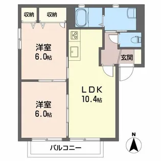 バリュージュSAYA E棟【2階】の間取り