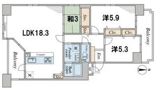 グラン コート洛央万寿寺【2階】の間取り