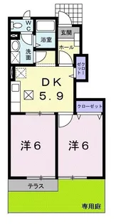 ソレアード ローマ【1階】の間取り