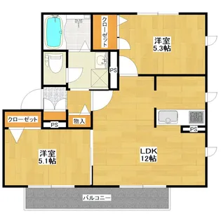 ソレアードS【2階】の間取り