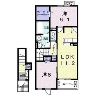 グランツ南新町 B【2階】の間取り
