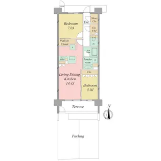 ブライトタウン貴布祢(105)【1階】の間取り