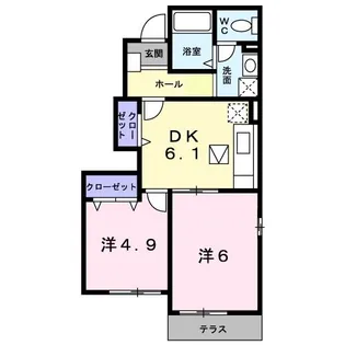 ストロベリーヒルズB【1階】の間取り