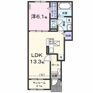 ベルカーナ幸【1階】の間取り