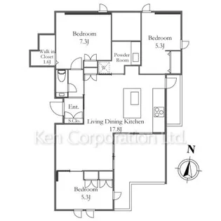 グリーンスクエア北参道【2階】の間取り