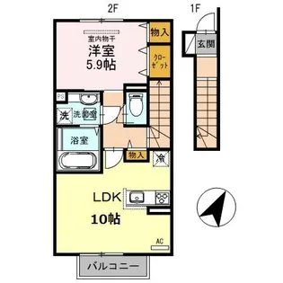 プランドール【2階】の間取り