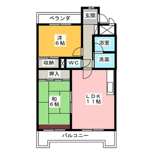 グランドステイタス八田【4階】の間取り