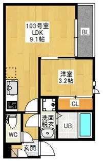 Grandtic 奥田本町【1階】の間取り