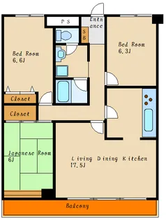 コスタデル明石【4階】の間取り