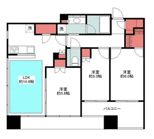 シティタワー大井町【28階】の間取り