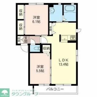 カーサ・グラシアス B【1階】の間取り