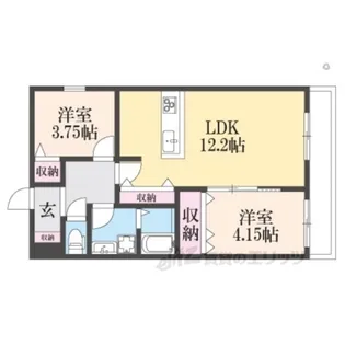 上島町B棟【1階】の間取り