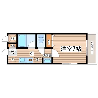 ゼルコバ宮町【1階】の間取り