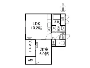 ベルビュー太秦【1階】の間取り