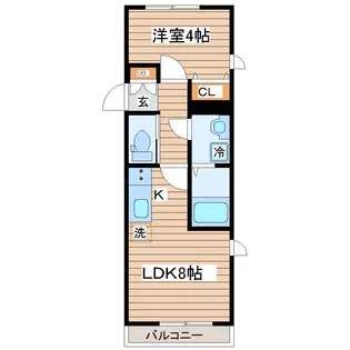 フラクタス南仙台【3階】の間取り