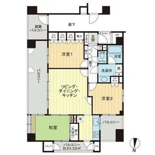 ファミールグラン錦町【2階】の間取り