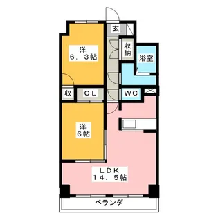 エスティメゾン鶴舞【4階】の間取り
