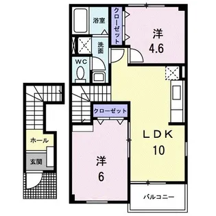 グリーンフォレストA【2階】の間取り