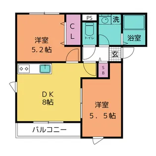 エテルナ長命ヶ丘東【2階】の間取り