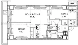 レジディア銀座東【14階】の間取り
