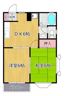 カームハイツ宮崎【2階】の間取り