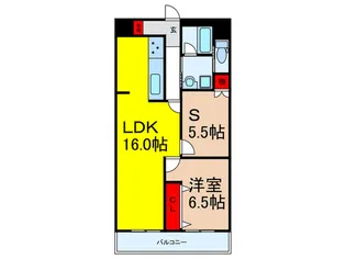 第一玉一ハイツ【6階】の間取り