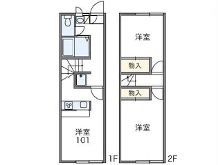 レオパレスひまわりくん【1階】の間取り