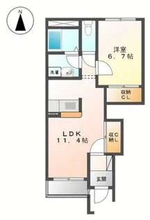 クローバー【1階】の間取り