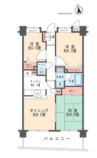 シノン中原【1階】の間取り