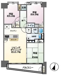 ナイスアーバン御幸本町【7階】の間取り
