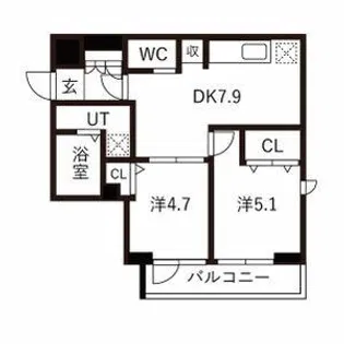 スカイコートパレス蒲田II【4階】の間取り