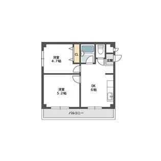 甲子園口マンション【1階】の間取り