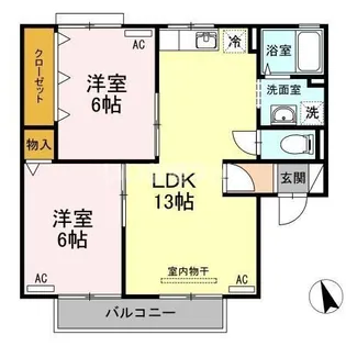 サンタウン円座 F棟【1階】の間取り