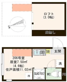 クリエイティブテラス東葛西【2階】の間取り