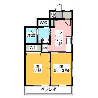 小名木ハイツII【1階】の間取り