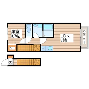 アンセル長町B【2階】の間取り