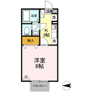 1Kの間取り画像