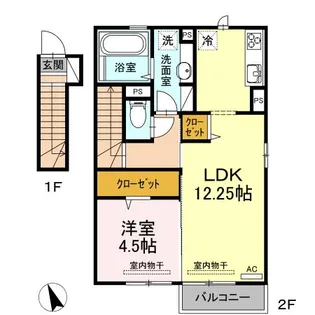カーサクイントE棟【2階】の間取り