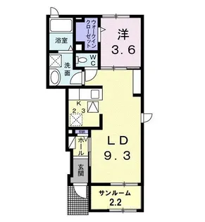 カーサ プラシード【1階】の間取り
