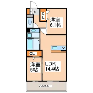 (仮称)D-ROOM西区上代1丁目【2階】の間取り