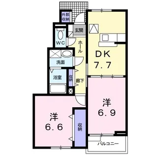 ナイスプラザ B【1階】の間取り